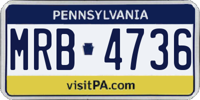 PA license plate MRB4736