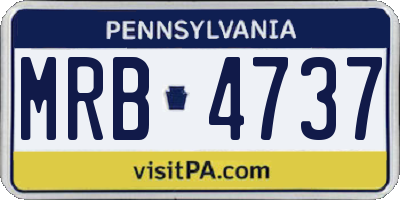 PA license plate MRB4737