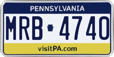 PA license plate MRB4740