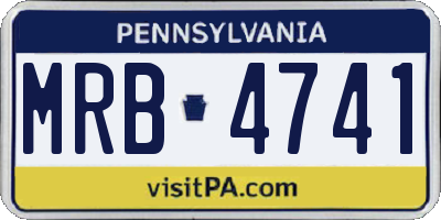 PA license plate MRB4741