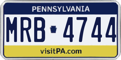 PA license plate MRB4744