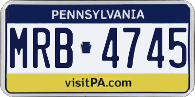 PA license plate MRB4745