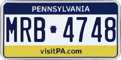 PA license plate MRB4748