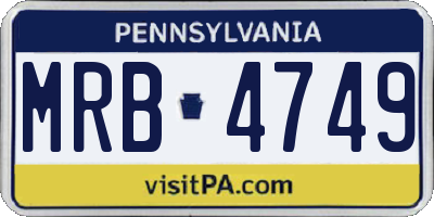 PA license plate MRB4749