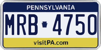 PA license plate MRB4750