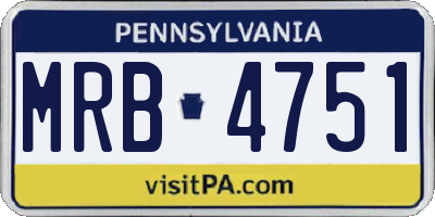 PA license plate MRB4751