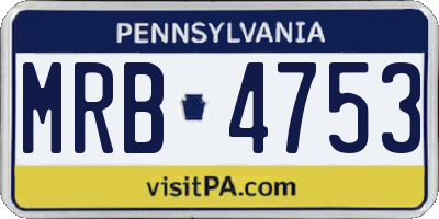 PA license plate MRB4753