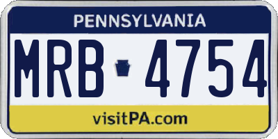 PA license plate MRB4754