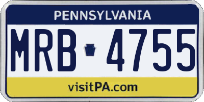 PA license plate MRB4755