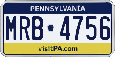 PA license plate MRB4756