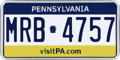 PA license plate MRB4757