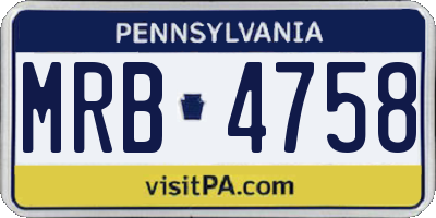 PA license plate MRB4758