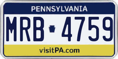 PA license plate MRB4759