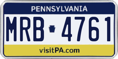 PA license plate MRB4761
