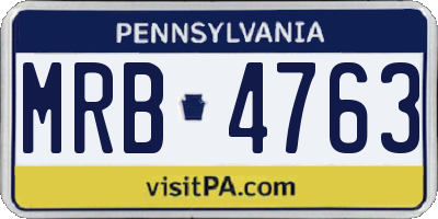 PA license plate MRB4763