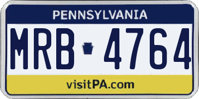 PA license plate MRB4764