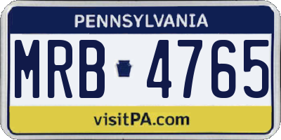 PA license plate MRB4765