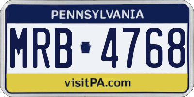 PA license plate MRB4768