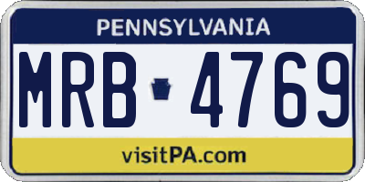 PA license plate MRB4769