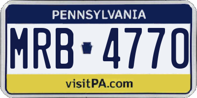 PA license plate MRB4770