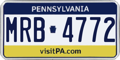 PA license plate MRB4772