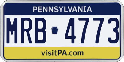 PA license plate MRB4773