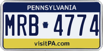 PA license plate MRB4774