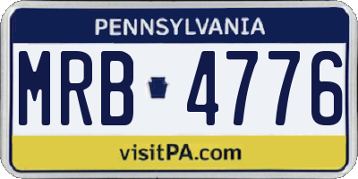 PA license plate MRB4776