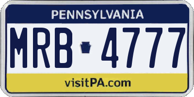 PA license plate MRB4777