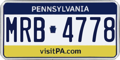 PA license plate MRB4778