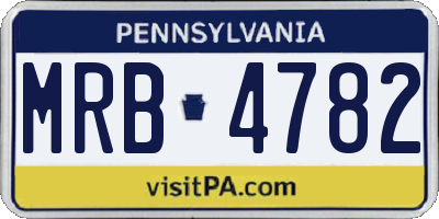 PA license plate MRB4782
