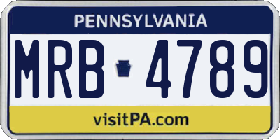 PA license plate MRB4789