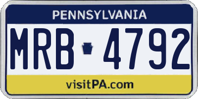 PA license plate MRB4792