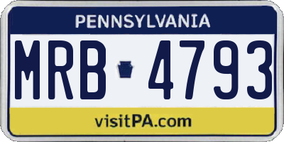 PA license plate MRB4793