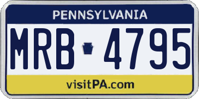 PA license plate MRB4795