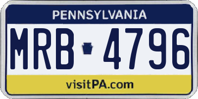 PA license plate MRB4796