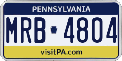 PA license plate MRB4804