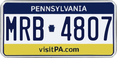 PA license plate MRB4807