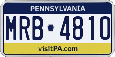 PA license plate MRB4810