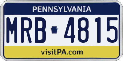 PA license plate MRB4815