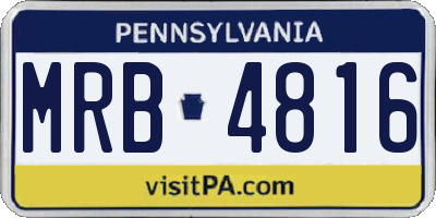 PA license plate MRB4816