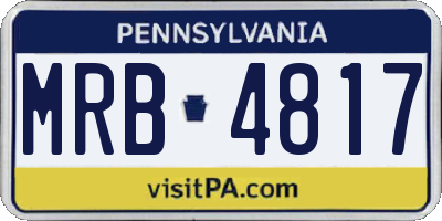 PA license plate MRB4817
