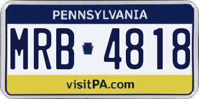 PA license plate MRB4818