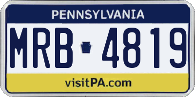 PA license plate MRB4819