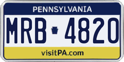 PA license plate MRB4820