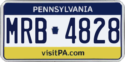 PA license plate MRB4828