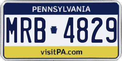 PA license plate MRB4829
