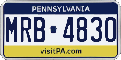 PA license plate MRB4830