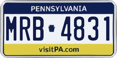 PA license plate MRB4831