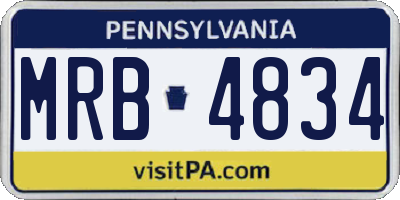 PA license plate MRB4834